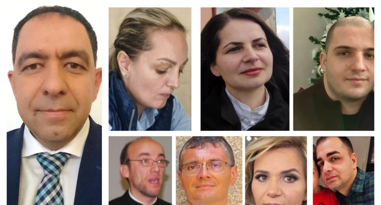 Fotografii cu Tarcă Gabriela, Antik Levente, Andor Teodora, Timiș Ioan, Matea Daniela, Tomele Sorin și Radu Valer Rus implicați într-un caz de eroare judiciară