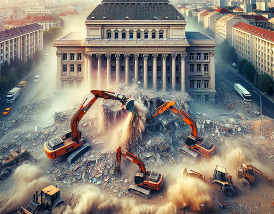 Un liceu din Bucuresti este demolat pentru proiectul grandios al unei noi constructii