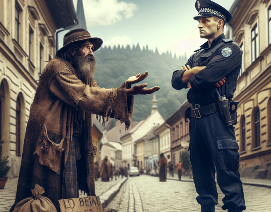 Un barbat din Sibiu a cersit si a oferit mita unui politist