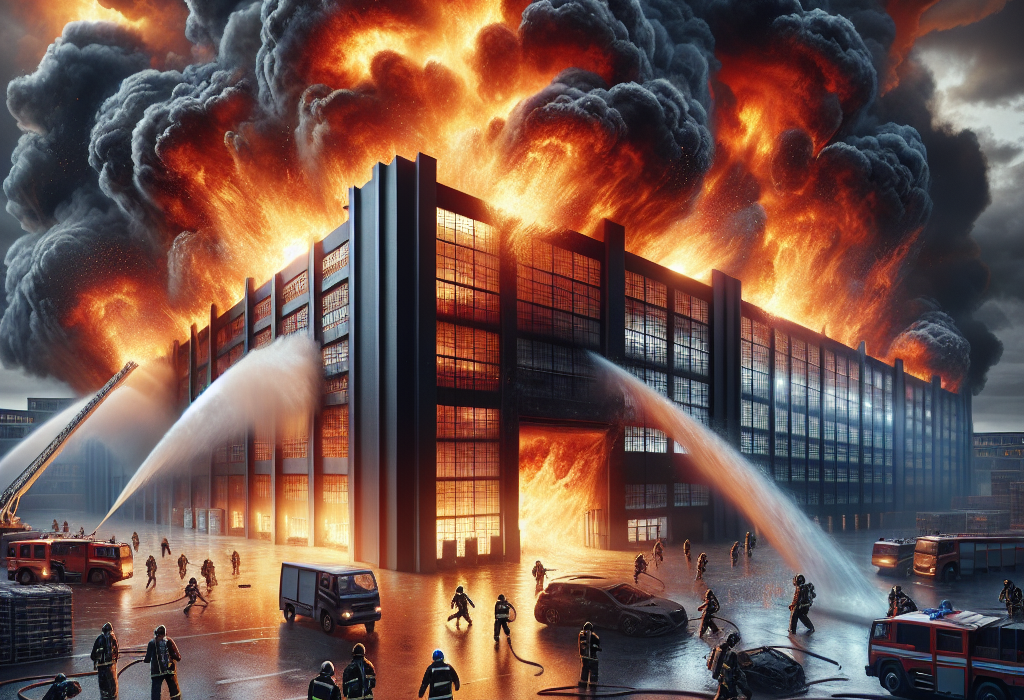 Incendiu puternic la fabrica de componente auto