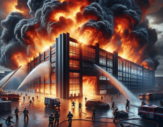 Incendiu puternic la fabrica de componente auto
