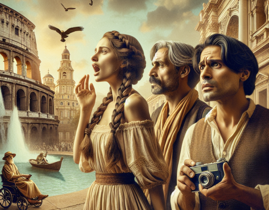 Ultima imagine cu cei trei romani in Italia