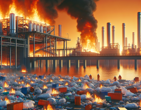 Incendiu de proportii la platforma Oltchim Ard deseurile plastice