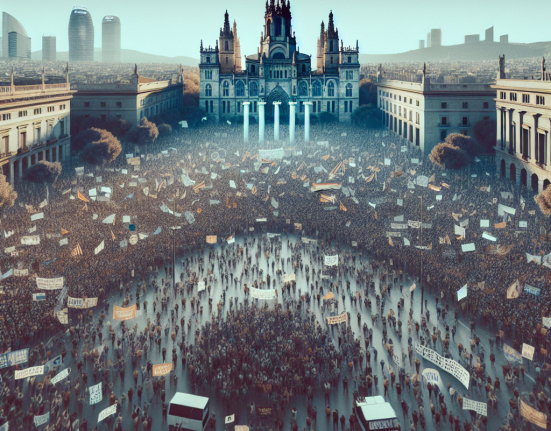 Mii de oameni au protestat la Barcelona