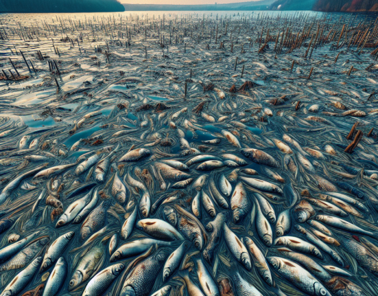 Sute de pesti morti vazuti pe un lac din Iasi