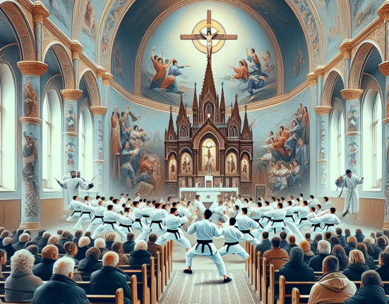 Demonstratie de arte martiale in biserica din Oradea. Enoriasii s au revoltat