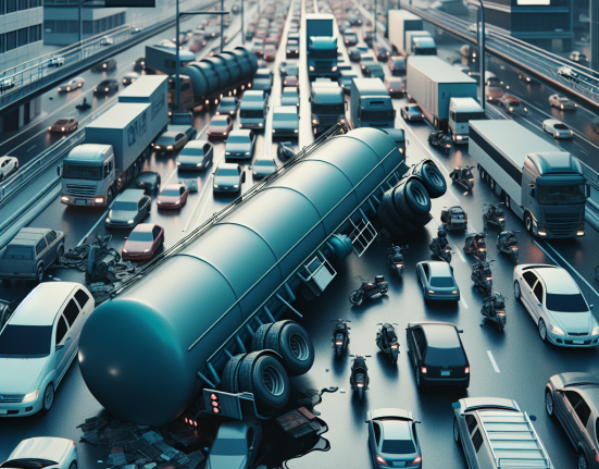 O cisterna cu petrol rasturnata blocheaza traficul in Prahova