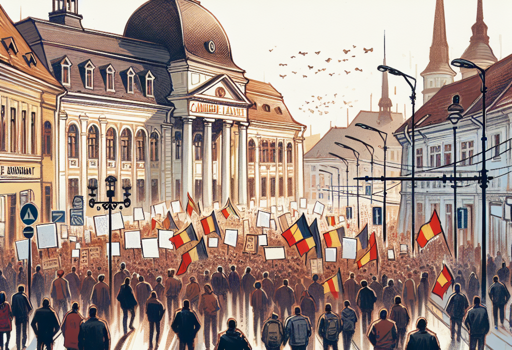 Protest AUR la Bistrita Nasaud impotriva respingerii listelor candidatilor