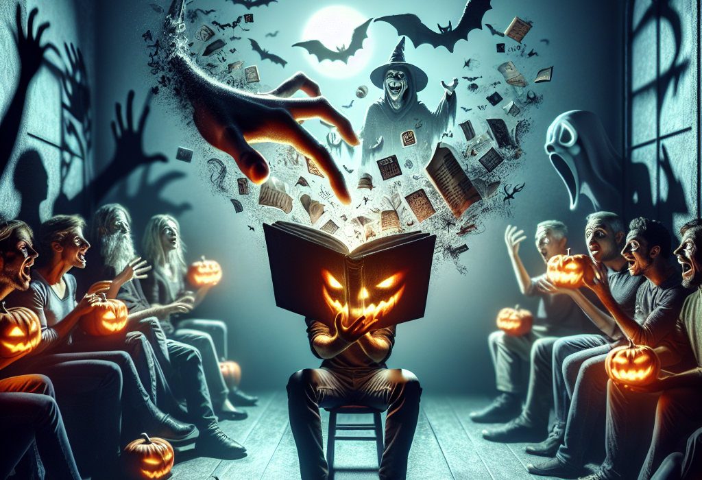 Sperie i pe toti citind o carte de Halloween