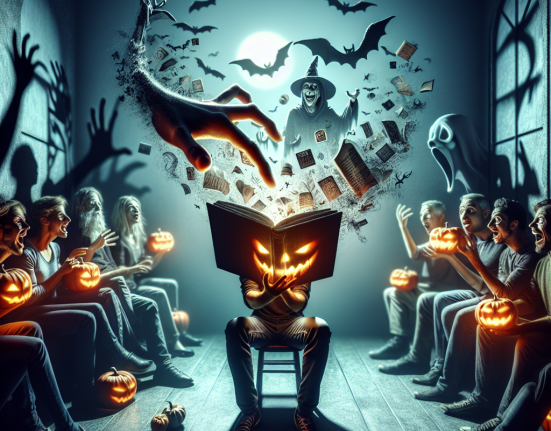 Sperie i pe toti citind o carte de Halloween