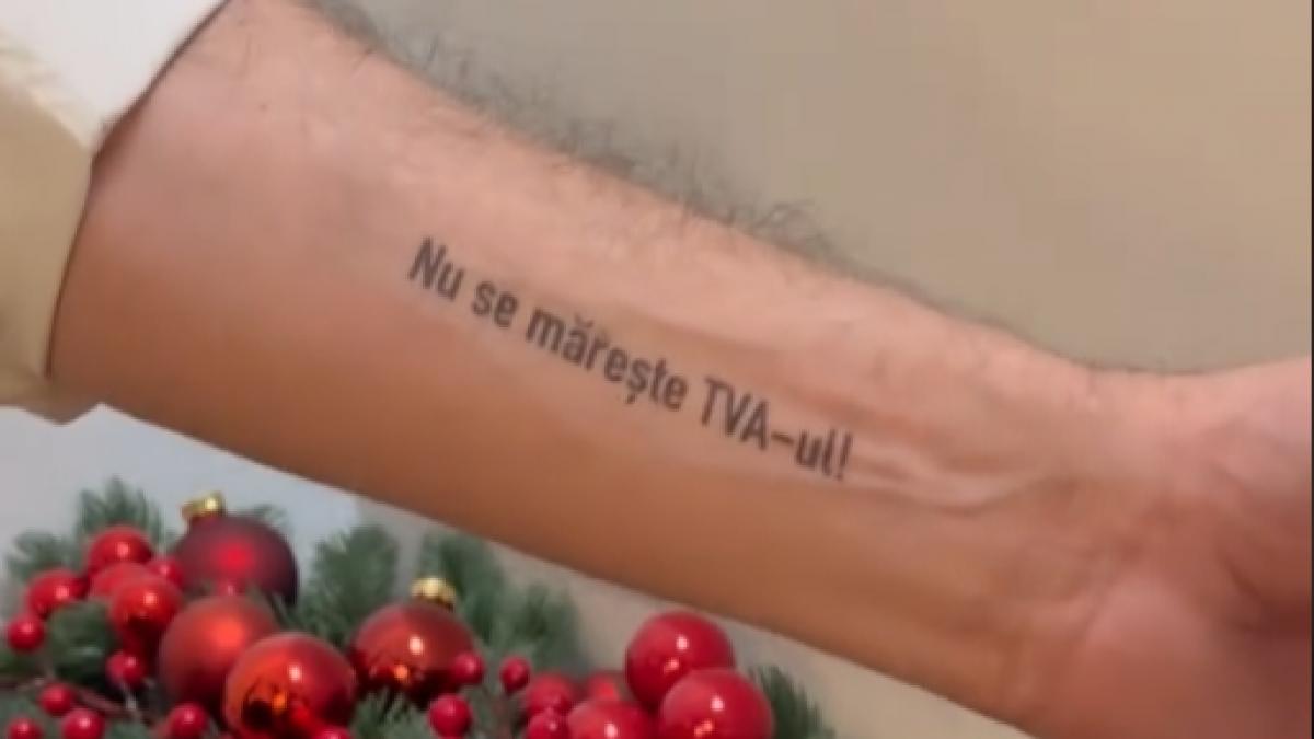 Ciolacu si a tatuat pe mana mesajul Nu se mareste TVA ul dupa inghetarea pensiilor si salariilor
