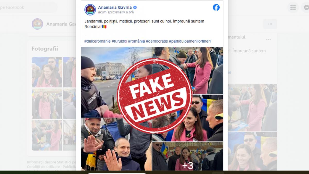 Cum manipuleaza presedinta POT ameninta un jandarm dar pe Facebook pretinde sprijinul lui pentru ea si Georgescu