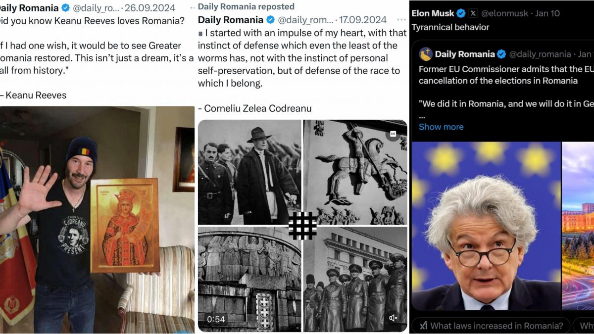 Cum promoveaza Elon Musk o pagina X din Romania prorusa si elogioasa lui Zelea Codreanu