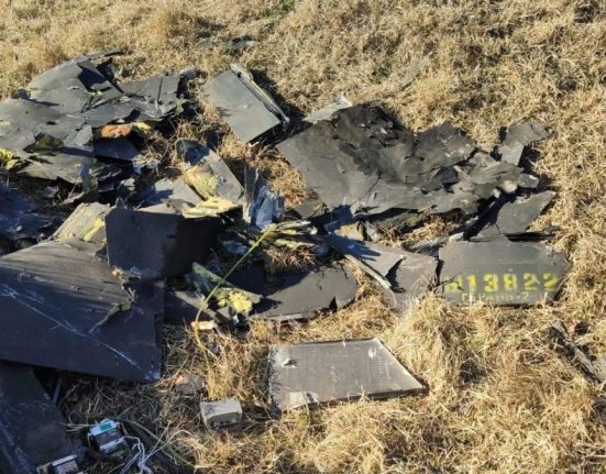 Imagini cu drona ruseasca cazuta in Tulcea dupa atac la Chilia Noua