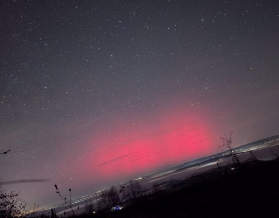 Imagini uimitoare cu aurora boreala in Bihor de Revelion