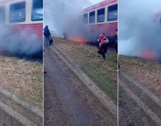 Incendiu la locomotiva trenului in Arad imagini panicante