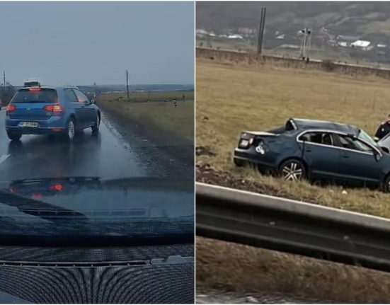Masina derapata incercand sa faca loc ambulantei