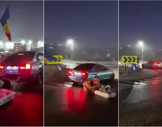 Politia investigheaza o provocare pe TikTok sofer invarte masina legata de un sicriu cu doi tineri