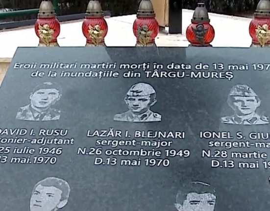 Troita eroilor din Targu Mures Statuie dedicata militarilor cazuti in inundatiile din 1970
