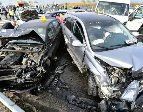 Carambol cu sapte masini pe Autostrada Soarelui Trafic restrictionat spre Bucuresti