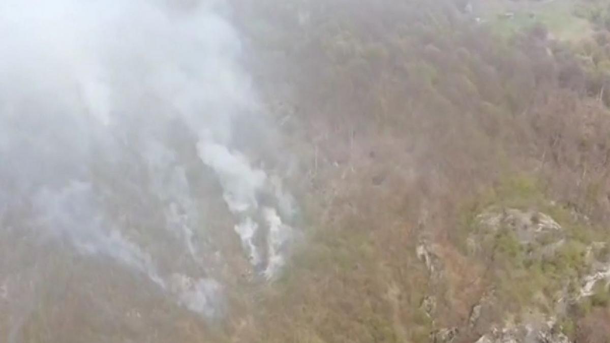 Incendiu in Arges Situatii de Urgenta activata elicopter MAI utilizat