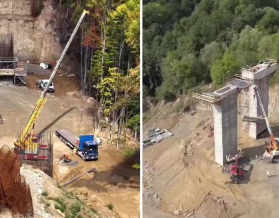 Imagini de pe santierul Autostrazii Sibiu Pitesti Tehnologie noua pe Sectiunea 3